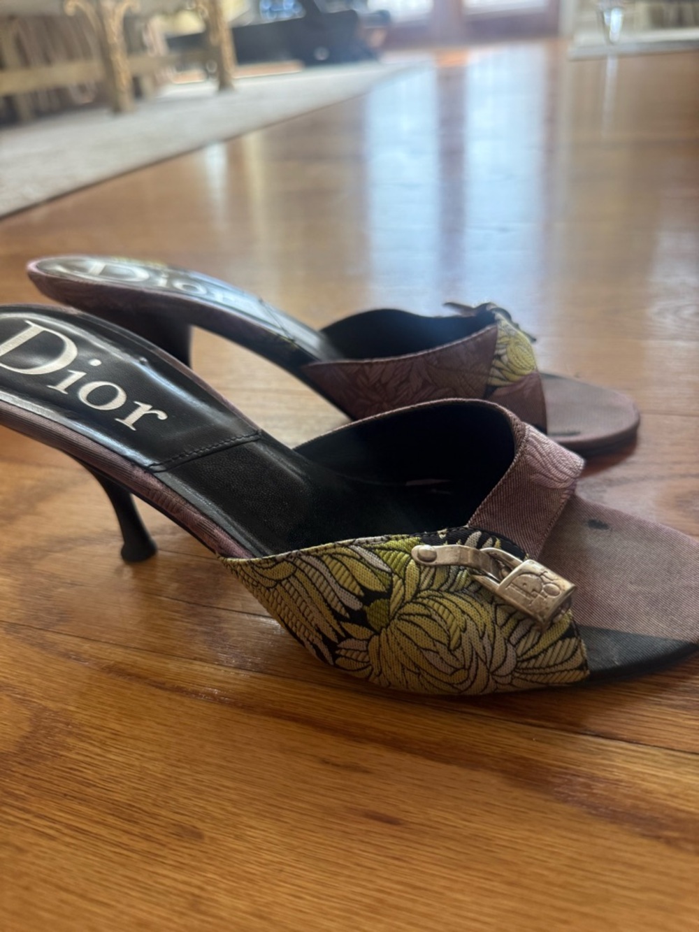 Vintage Dior Lock&Key Slip-On Heeled Mules - Picture 5 of 8